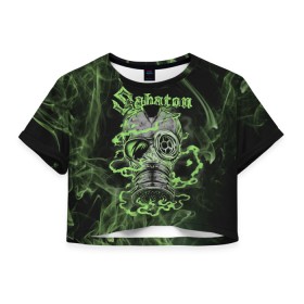 Женская футболка Crop-top 3D с принтом Toxic Sabaton в Екатеринбурге, 100% полиэстер | круглая горловина, длина футболки до линии талии, рукава с отворотами | battle metal | sabaton | военный рок | йоаким броден | крис рёланд | пар сундстрём | рок | рок группа | хэви метал | шведская группа | шведский рок