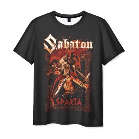 Мужская футболка 3D с принтом Sabaton - Sparta в Екатеринбурге, 100% полиэфир | прямой крой, круглый вырез горловины, длина до линии бедер | battle metal | sabaton | военный рок | йоаким броден | крис рёланд | пар сундстрём | рок | рок группа | хэви метал | шведская группа | шведский рок