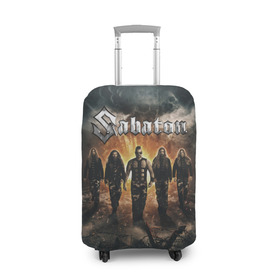 Чехол для чемодана 3D с принтом Sabaton Band в Екатеринбурге, 86% полиэфир, 14% спандекс | двустороннее нанесение принта, прорези для ручек и колес | battle metal | sabaton | военный рок | йоаким броден | крис рёланд | пар сундстрём | рок | рок группа | хэви метал | шведская группа | шведский рок