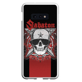 Чехол для Samsung S10E с принтом Sabaton Army Skull в Екатеринбурге, Силикон | Область печати: задняя сторона чехла, без боковых панелей | battle metal | sabaton | военный рок | йоаким броден | крис рёланд | пар сундстрём | рок | рок группа | хэви метал | шведская группа | шведский рок