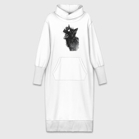Платье удлиненное хлопок с принтом Грозовой, кошак (опасный) в Екатеринбурге,  |  | зубастый | котиков | коты | опасный | семья | черный