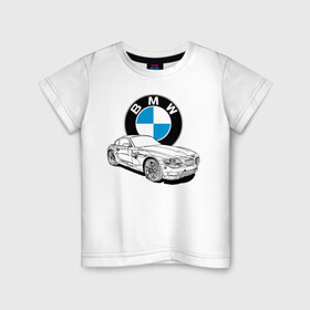 Детская футболка хлопок с принтом BMW в Екатеринбурге, 100% хлопок | круглый вырез горловины, полуприлегающий силуэт, длина до линии бедер | bmw | car | germany | power | prestige | автомобиль | бмв | германия | мощь | престиж