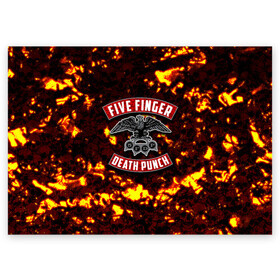 Поздравительная открытка с принтом Five Finger Death Punch в Екатеринбурге, 100% бумага | плотность бумаги 280 г/м2, матовая, на обратной стороне линовка и место для марки
 | 5fdp | death | ffdp | finger | five | five finger death punch | punch | грув метал