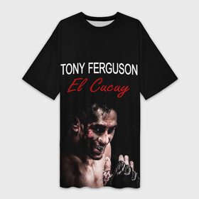 Платье-футболка 3D с принтом EL CUCUY в Екатеринбурге,  |  | el cucuy | mma | tony ferguson | бои | тони фергюсон