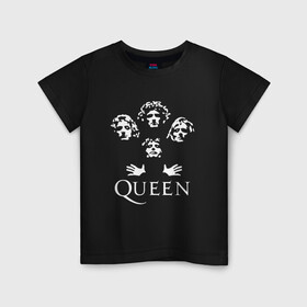Детская футболка хлопок с принтом QUEEN (НА СПИНЕ) в Екатеринбурге, 100% хлопок | круглый вырез горловины, полуприлегающий силуэт, длина до линии бедер | queen | rock | we will rock you | брайан мэи | группа queen | группа квин | джон дикон | квин | королева | король | роджер тейлор | рок | фредди меркьюри