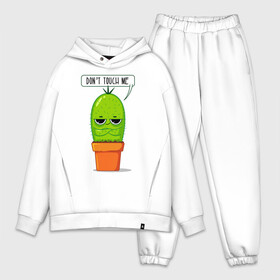 Мужской костюм хлопок OVERSIZE с принтом Dont Touch Me в Екатеринбурге,  |  | art | cactus | drawing | inscription | phrase | pot | арт | горшок | кактус | надпись | рисунок | фраза