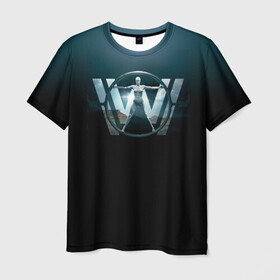 Мужская футболка 3D с принтом Westworld Logo в Екатеринбурге, 100% полиэфир | прямой крой, круглый вырез горловины, длина до линии бедер | vdosadir | westworld | джонатан нолан | западный мир | лиза джой | мир дикого запада