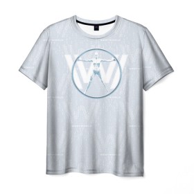 Мужская футболка 3D с принтом Westworld в Екатеринбурге, 100% полиэфир | прямой крой, круглый вырез горловины, длина до линии бедер | vdosadir | westworld | джонатан нолан | западный мир | лиза джой | мир дикого запада