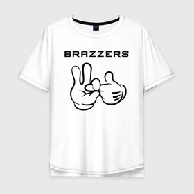 Мужская футболка хлопок Oversize с принтом Brazzers в Екатеринбурге, 100% хлопок | свободный крой, круглый ворот, “спинка” длиннее передней части | brazzers | анани | бразерс | браззерс | братья | звезда | надпись | прикол | проно хуб | сайт | 