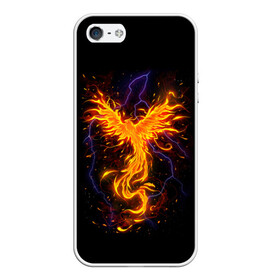 Чехол для iPhone 5/5S матовый с принтом Phoenix в Екатеринбурге, Силикон | Область печати: задняя сторона чехла, без боковых панелей | beast | bird | creature | fire | flame | myth | mythical | phoenix | space | зверь | космос | миф | мифические | мифическое | огонь | пламя | птица | существо | феникс