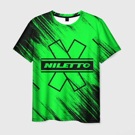 Мужская футболка 3D с принтом NILETTO в Екатеринбурге, 100% полиэфир | прямой крой, круглый вырез горловины, длина до линии бедер | Тематика изображения на принте: logo | niletto | логотип | любимка niletto | нилето