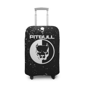 Чехол для чемодана 3D с принтом Pitbull в Екатеринбурге, 86% полиэфир, 14% спандекс | двустороннее нанесение принта, прорези для ручек и колес | 