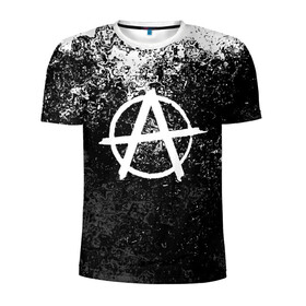Мужская футболка 3D спортивная с принтом АНАРХИЯ в Екатеринбурге, 100% полиэстер с улучшенными характеристиками | приталенный силуэт, круглая горловина, широкие плечи, сужается к линии бедра | anarchy | анархия | анархо коммунизм | граффити | символ | стена | череп