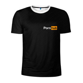 Мужская футболка 3D спортивная с принтом PORNHUB в Екатеринбурге, 100% полиэстер с улучшенными характеристиками | приталенный силуэт, круглая горловина, широкие плечи, сужается к линии бедра | Тематика изображения на принте: brand | brazzers | hub | mode | бразерс | бренд | мода