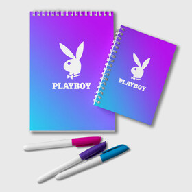 Блокнот с принтом PLAYBOY в Екатеринбурге, 100% бумага | 48 листов, плотность листов — 60 г/м2, плотность картонной обложки — 250 г/м2. Листы скреплены удобной пружинной спиралью. Цвет линий — светло-серый
 | Тематика изображения на принте: brand | brazzers | faketaxi | hub | mode | playboy | бразерс | бренд | мода | фейк такси