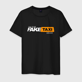 Мужская футболка хлопок с принтом FAKE TAXI в Екатеринбурге, 100% хлопок | прямой крой, круглый вырез горловины, длина до линии бедер, слегка спущенное плечо. | brand | brazzers | fake taxi | faketaxi | hub | mode | playboy | бразерс | бренд | мода | фейк такси