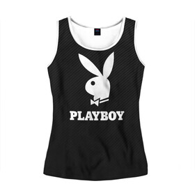 Женская майка 3D с принтом PLAYBOY | ПЛЕЙБОЙ (Z) в Екатеринбурге, 100% полиэстер | круглая горловина, прямой силуэт, длина до линии бедра | brand | brazzers | faketaxi | hub | mode | playboy | бразерс | бренд | мода | фейк такси