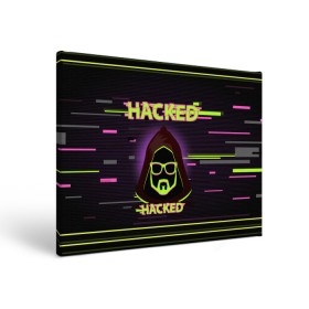 Холст прямоугольный с принтом Hacked в Екатеринбурге, 100% ПВХ |  | cybepunk | hacked | hacker | it | аноним | анонимус | взлом | взломщик | киберпанк | программист | хак | хакер