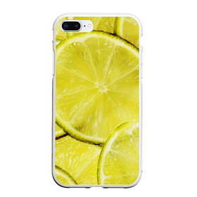 Чехол для iPhone 7Plus/8 Plus матовый с принтом Лайм в Екатеринбурге, Силикон | Область печати: задняя сторона чехла, без боковых панелей | Тематика изображения на принте: дольки лайма | дольки лимона | лайм | лимон | текстуры | фрукты