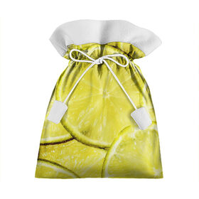 Подарочный 3D мешок с принтом Лайм в Екатеринбурге, 100% полиэстер | Размер: 29*39 см | дольки лайма | дольки лимона | лайм | лимон | текстуры | фрукты