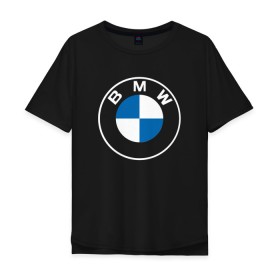 Мужская футболка хлопок Oversize с принтом BMW LOGO 2020 в Екатеринбурге, 100% хлопок | свободный крой, круглый ворот, “спинка” длиннее передней части | bmw | bmw motorsport | bmw performance | carbon | m | motorsport | performance | sport | бмв | карбон | моторспорт | спорт