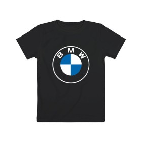 Детская футболка хлопок с принтом BMW LOGO 2020 в Екатеринбурге, 100% хлопок | круглый вырез горловины, полуприлегающий силуэт, длина до линии бедер | Тематика изображения на принте: bmw | bmw motorsport | bmw performance | carbon | m | motorsport | performance | sport | бмв | карбон | моторспорт | спорт