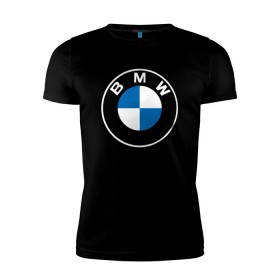 Мужская футболка премиум с принтом BMW LOGO 2020 в Екатеринбурге, 92% хлопок, 8% лайкра | приталенный силуэт, круглый вырез ворота, длина до линии бедра, короткий рукав | Тематика изображения на принте: bmw | bmw motorsport | bmw performance | carbon | m | motorsport | performance | sport | бмв | карбон | моторспорт | спорт