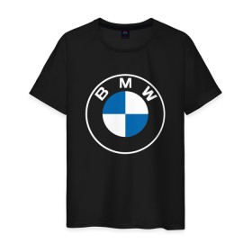 Мужская футболка хлопок с принтом BMW LOGO 2020 в Екатеринбурге, 100% хлопок | прямой крой, круглый вырез горловины, длина до линии бедер, слегка спущенное плечо. | bmw | bmw motorsport | bmw performance | carbon | m | motorsport | performance | sport | бмв | карбон | моторспорт | спорт