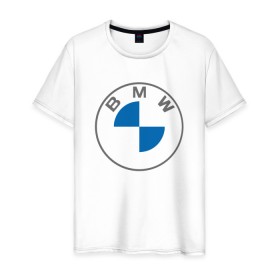 Мужская футболка хлопок с принтом BMW LOGO 2020 в Екатеринбурге, 100% хлопок | прямой крой, круглый вырез горловины, длина до линии бедер, слегка спущенное плечо. | bmw | bmw motorsport | bmw performance | carbon | m | motorsport | performance | sport | бмв | карбон | моторспорт | спорт