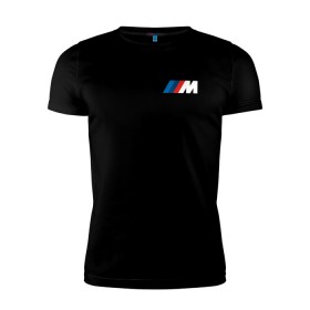 Мужская футболка премиум с принтом BMW ///M LOGO 2020 в Екатеринбурге, 92% хлопок, 8% лайкра | приталенный силуэт, круглый вырез ворота, длина до линии бедра, короткий рукав | bmw | bmw motorsport | bmw performance | carbon | m | motorsport | performance | sport | бмв | карбон | моторспорт | спорт