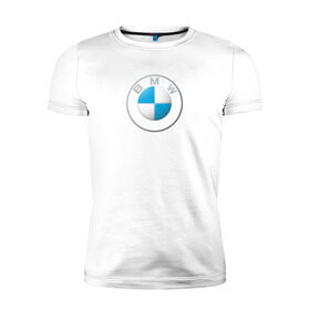 Мужская футболка премиум с принтом BMW LOGO 2020 в Екатеринбурге, 92% хлопок, 8% лайкра | приталенный силуэт, круглый вырез ворота, длина до линии бедра, короткий рукав | bmw | bmw motorsport | bmw performance | carbon | m | motorsport | performance | sport | бмв | карбон | моторспорт | спорт