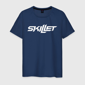 Мужская футболка хлопок с принтом Skillet Logo | Скиллет лого (Z) в Екатеринбурге, 100% хлопок | прямой крой, круглый вырез горловины, длина до линии бедер, слегка спущенное плечо. | skillet | альтернативный метал | альтернативный рок | джен леджер | джон купер | индастриал метал | кори купер | сет моррисон | хард рок | христианский метал | христианский рок