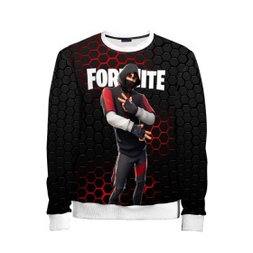 Детский свитшот 3D с принтом FORTNITE IKONIK в Екатеринбурге, 100% полиэстер | свободная посадка, прямой крой, мягкая тканевая резинка на рукавах и понизу свитшота | Тематика изображения на принте: fortnite | fortnite 2 | fortnite x маршмелло | ikonik | marshmello | ninja | ninja streamer | иконик | ниндзя | фортнайт | фортнайт 2 | фортнайт глава 2