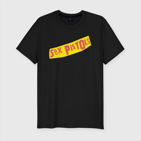 Мужская футболка хлопок Slim с принтом Sex Pistols в Екатеринбурге, 92% хлопок, 8% лайкра | приталенный силуэт, круглый вырез ворота, длина до линии бедра, короткий рукав | rock | stephen philip | глен мэтлок | музыка | панк рок | пол кук | рок | сид вишес | стив джонс