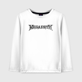 Детский лонгслив хлопок с принтом Megadeth в Екатеринбурге, 100% хлопок | круглый вырез горловины, полуприлегающий силуэт, длина до линии бедер | dave mustaine | megadeth | music | rock | дирк вербурен | дэвид эллефсон | дэйв мастейн | кико лоурейро | мегадеф | музыка | рок | трэш метал | хард рок | хеви метал