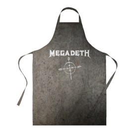 Фартук 3D с принтом Megadeth в Екатеринбурге, 100% полиэстер | общий размер — 65 х 85 см, ширина нагрудника — 26 см, горловина — 53 см, длина завязок — 54 см, общий обхват в поясе — 173 см. Принт на завязках и на горловине наносится с двух сторон, на основной части фартука — только с внешней стороны | dave mustaine | megadeth | music | rock | дирк вербурен | дэвид эллефсон | дэйв мастейн | кико лоурейро | мегадеф | музыка | рок | трэш метал | хард рок | хеви метал