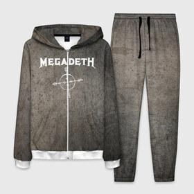 Мужской костюм 3D с принтом Megadeth в Екатеринбурге, 100% полиэстер | Манжеты и пояс оформлены тканевой резинкой, двухслойный капюшон со шнурком для регулировки, карманы спереди | dave mustaine | megadeth | music | rock | дирк вербурен | дэвид эллефсон | дэйв мастейн | кико лоурейро | мегадеф | музыка | рок | трэш метал | хард рок | хеви метал
