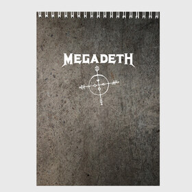 Скетчбук с принтом Megadeth в Екатеринбурге, 100% бумага
 | 48 листов, плотность листов — 100 г/м2, плотность картонной обложки — 250 г/м2. Листы скреплены сверху удобной пружинной спиралью | Тематика изображения на принте: dave mustaine | megadeth | music | rock | дирк вербурен | дэвид эллефсон | дэйв мастейн | кико лоурейро | мегадеф | музыка | рок | трэш метал | хард рок | хеви метал