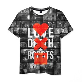 Мужская футболка 3D с принтом LOVE DEATH ROBOTS (LDR) в Екатеринбурге, 100% полиэфир | прямой крой, круглый вырез горловины, длина до линии бедер | death | fantastic | future | ldr | love | love death and robots | love death robots | netflix | robots | sci fi | будущее | лдр | любовь | нетфликс | роботы | фантастика