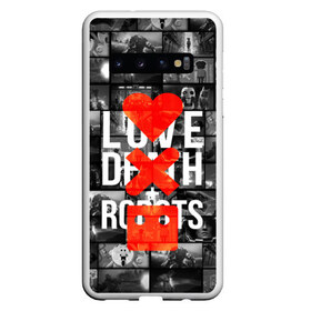 Чехол для Samsung Galaxy S10 с принтом LOVE DEATH ROBOTS (LDR) в Екатеринбурге, Силикон | Область печати: задняя сторона чехла, без боковых панелей | Тематика изображения на принте: death | fantastic | future | ldr | love | love death and robots | love death robots | netflix | robots | sci fi | будущее | лдр | любовь | нетфликс | роботы | фантастика