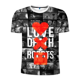 Мужская футболка 3D спортивная с принтом LOVE DEATH ROBOTS (LDR) в Екатеринбурге, 100% полиэстер с улучшенными характеристиками | приталенный силуэт, круглая горловина, широкие плечи, сужается к линии бедра | Тематика изображения на принте: death | fantastic | future | ldr | love | love death and robots | love death robots | netflix | robots | sci fi | будущее | лдр | любовь | нетфликс | роботы | фантастика
