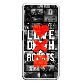Чехол для Honor 20 с принтом LOVE DEATH ROBOTS (LDR) в Екатеринбурге, Силикон | Область печати: задняя сторона чехла, без боковых панелей | Тематика изображения на принте: death | fantastic | future | ldr | love | love death and robots | love death robots | netflix | robots | sci fi | будущее | лдр | любовь | нетфликс | роботы | фантастика
