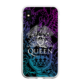 Чехол для iPhone XS Max матовый с принтом QUEEN в Екатеринбурге, Силикон | Область печати: задняя сторона чехла, без боковых панелей | queen | rock | we will rock you | брайан мэи | группа queen | группа квин | джон дикон | квин | королева | король | роджер тейлор | рок | фредди меркьюри