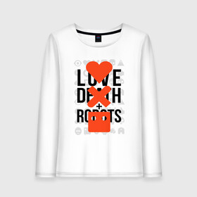 Женский лонгслив хлопок с принтом LOVE DEATH ROBOTS (LDR) в Екатеринбурге, 100% хлопок |  | death | fantastic | future | ldr | love | love death and robots | love death robots | netflix | robots | sci fi | будущее | лдр | любовь | нетфликс | роботы | фантастика
