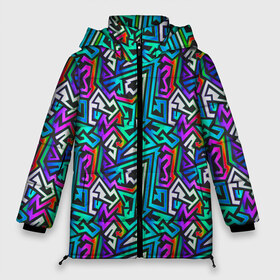 Женская зимняя куртка 3D с принтом ГРАФФИТИ в Екатеринбурге, верх — 100% полиэстер; подкладка — 100% полиэстер; утеплитель — 100% полиэстер | длина ниже бедра, силуэт Оверсайз. Есть воротник-стойка, отстегивающийся капюшон и ветрозащитная планка. 

Боковые карманы с листочкой на кнопках и внутренний карман на молнии | doodling | pattern | textures | tiles | zentangle | абстракция | градиент | граффити | дудлинг | зентангл | красивые граффити | красивые картинки | паттерны | прикольные граффити | прикольные картинки | тайлы