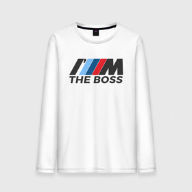 Мужской лонгслив хлопок с принтом BMW THE BOSS в Екатеринбурге, 100% хлопок |  | bmw | bmw performance | m | motorsport | performance | бмв | бэха | моторспорт