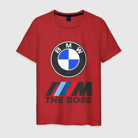 Мужская футболка хлопок с принтом BMW BOSS | БМВ БОСС в Екатеринбурге, 100% хлопок | прямой крой, круглый вырез горловины, длина до линии бедер, слегка спущенное плечо. | bmw | bmw performance | m | motorsport | performance | бмв | бэха | моторспорт