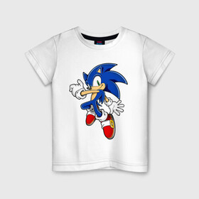 Детская футболка хлопок с принтом Sonic в Екатеринбурге, 100% хлопок | круглый вырез горловины, полуприлегающий силуэт, длина до линии бедер | доктор эггман | ёж соник | соник | соник в кино