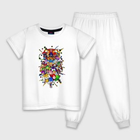 Детская пижама хлопок с принтом Sonic Pixel Friends в Екатеринбурге, 100% хлопок |  брюки и футболка прямого кроя, без карманов, на брюках мягкая резинка на поясе и по низу штанин
 | 8 bit | game | pixel | pixelart | sega | sonic | битный | игра | пиксели | сега | соник