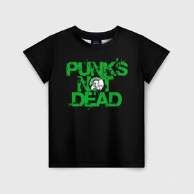 Детская футболка 3D с принтом Punks Not Dead в Екатеринбурге, 100% гипоаллергенный полиэфир | прямой крой, круглый вырез горловины, длина до линии бедер, чуть спущенное плечо, ткань немного тянется | art | punk | punks not dead | rock | sons of anarchy | анархия | арт | группа | егор летов | логотип | музыка | надпись | панк | панк рок | прикольная | рок | свобода | хаос